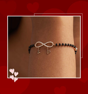 Couple Initials Infinity Mangalsutra Bracelet