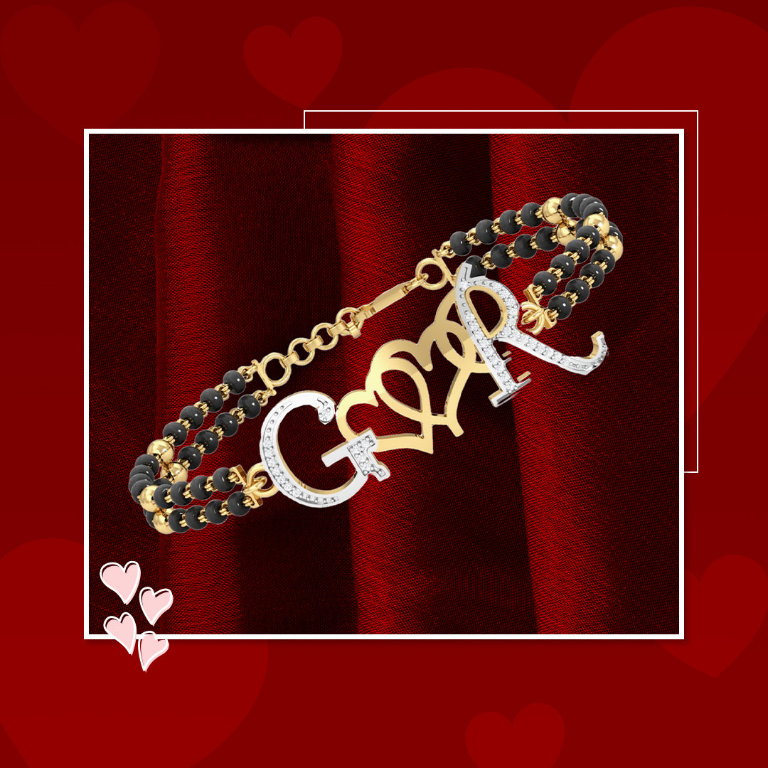 Couple Initials Mangalsutra Bracelet