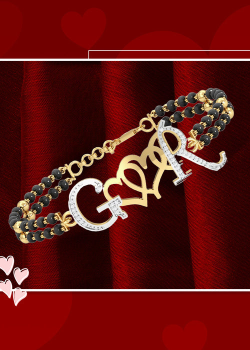 Couple Initials Mangalsutra Bracelet