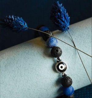 Black And Blue Beads Evil Eye Bracelet