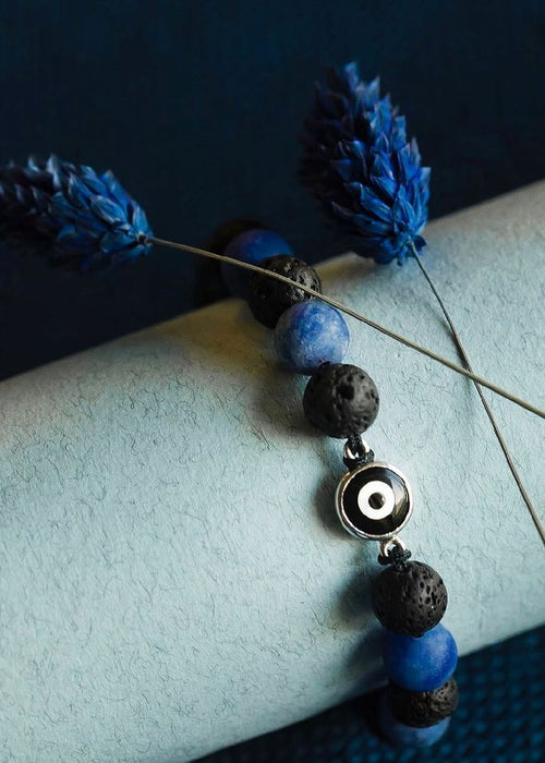 Black And Blue Beads Evil Eye Bracelet