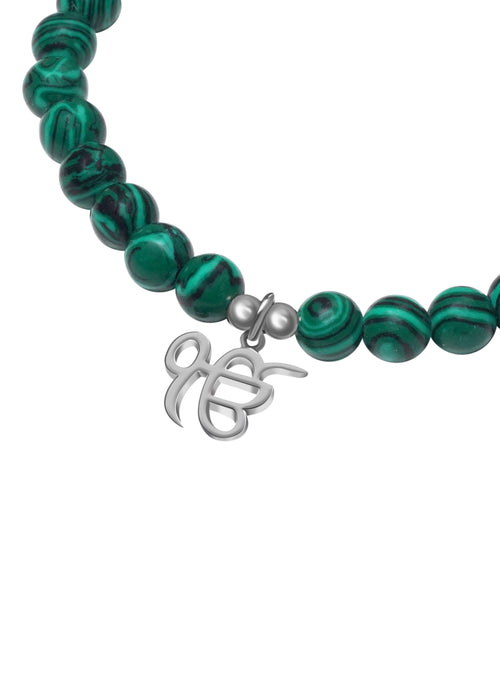 Ik Onkar Green Beads Bracelet