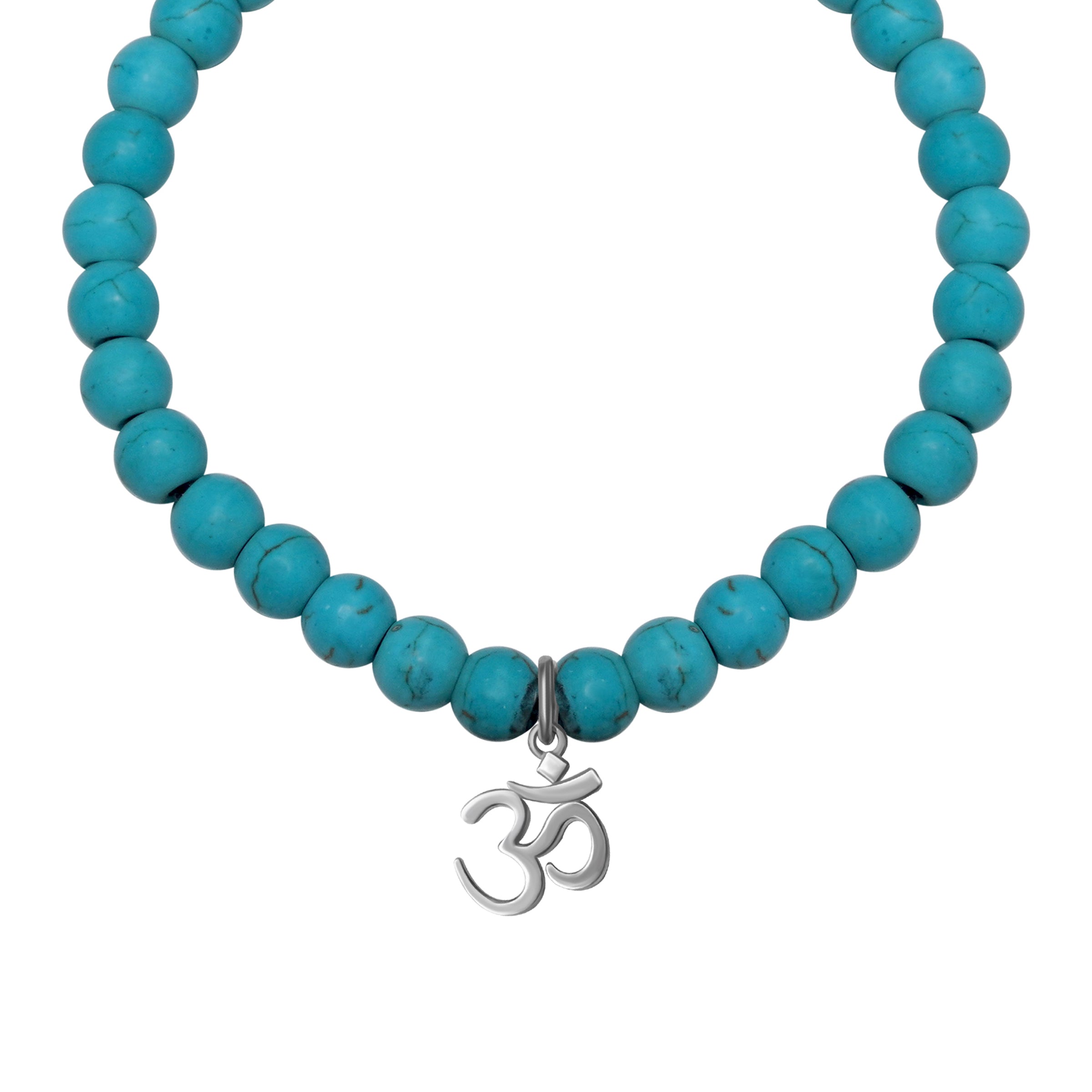 Om Blue Beads Bracelet