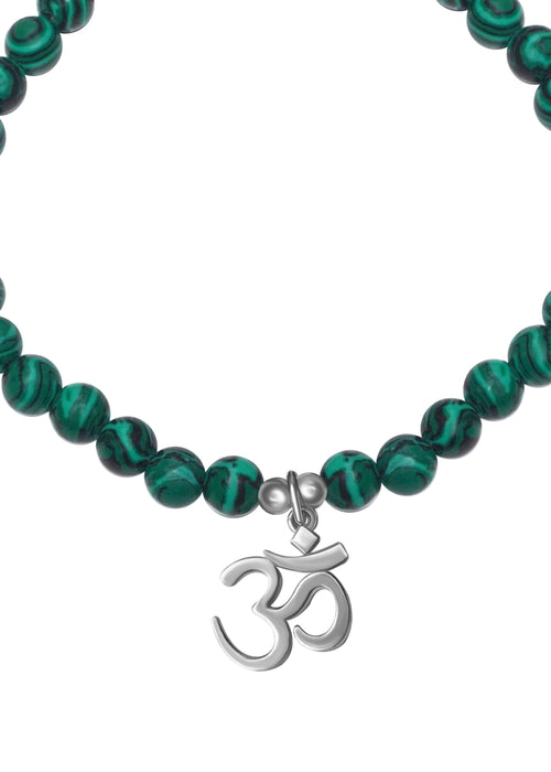 Om Malachite Beads Bracelet