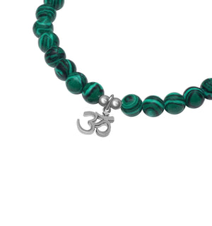 Om Malachite Beads Bracelet