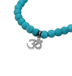 Om Blue Beads Bracelet