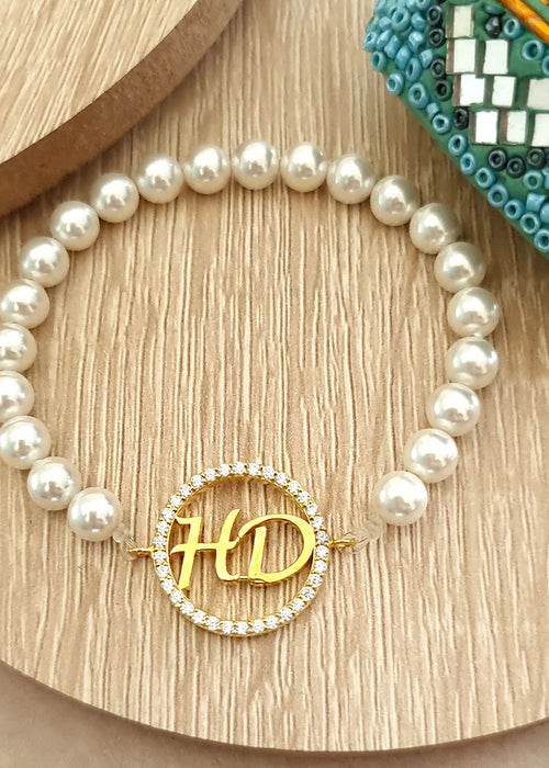 Personalised Pearl Bracelet With Initials