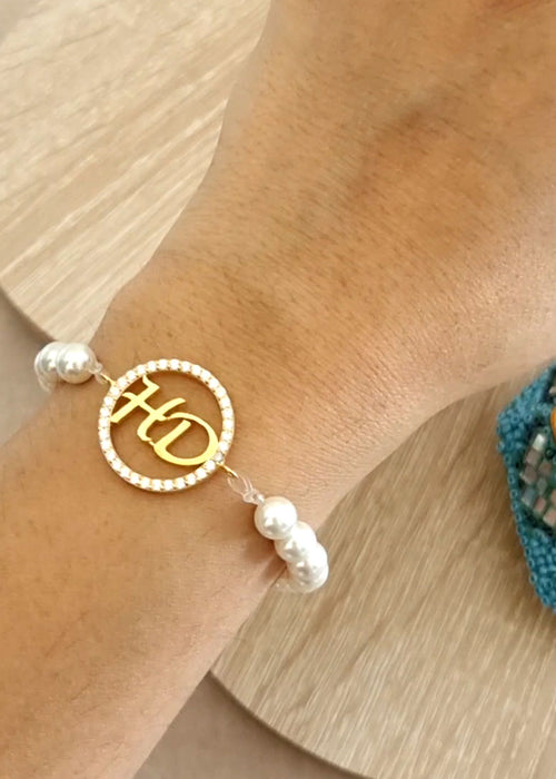 Personalised Pearl Bracelet With Initials